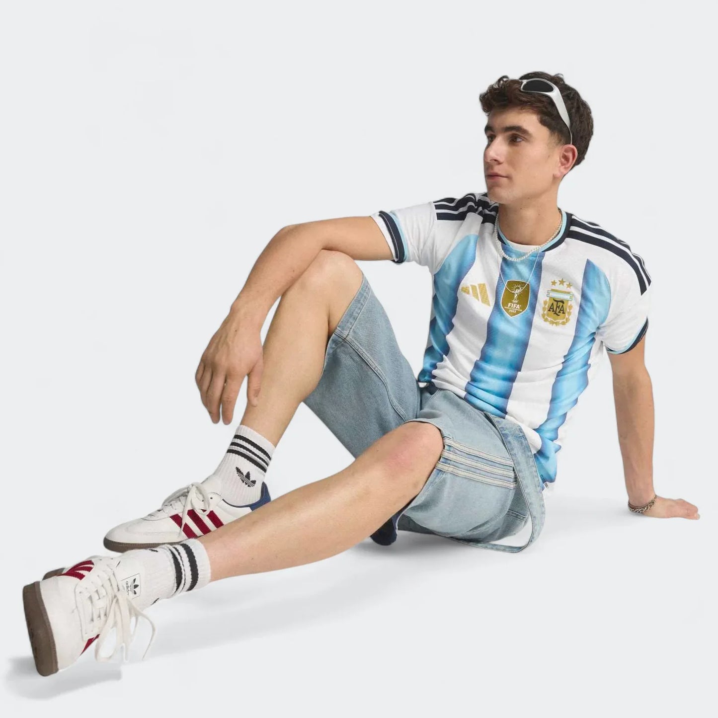Mens Argentina 26 Home Authentic Jersey