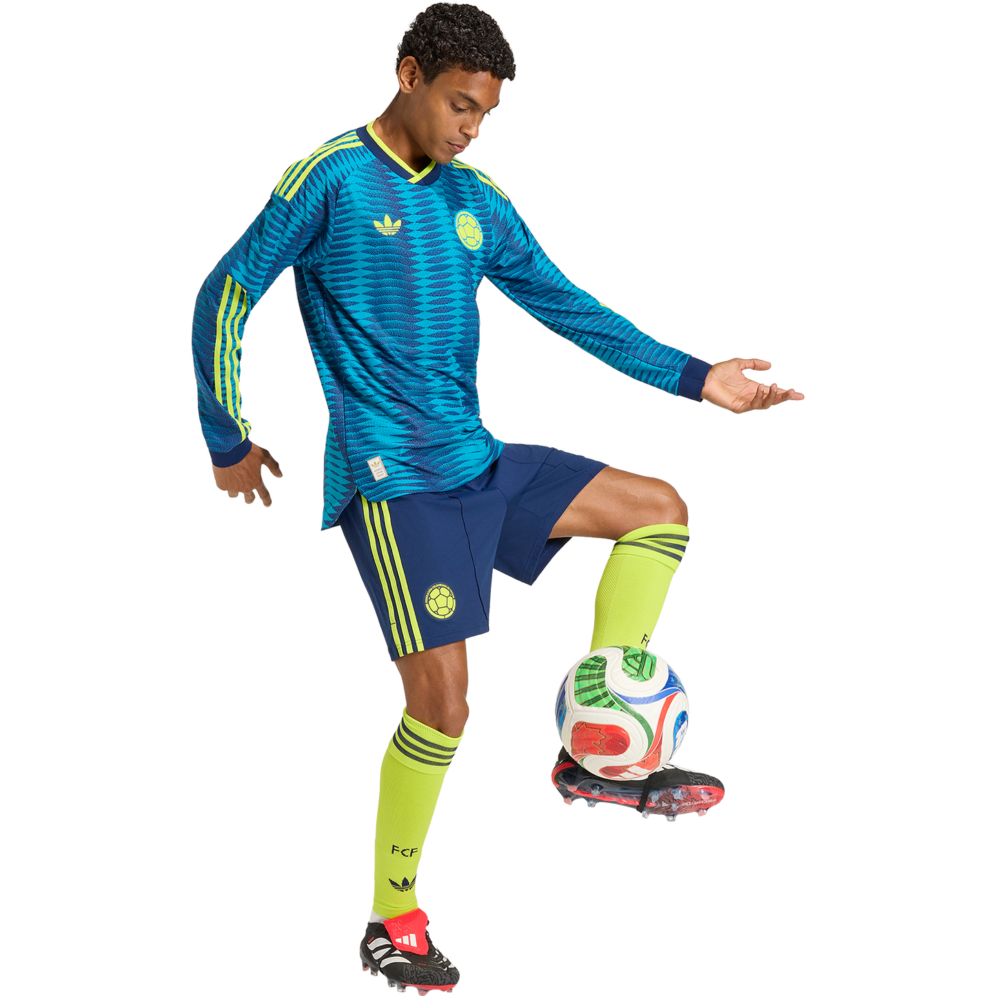 adidas Men's Colombia Away 2026 Authentic Long Sleeve Jersey
