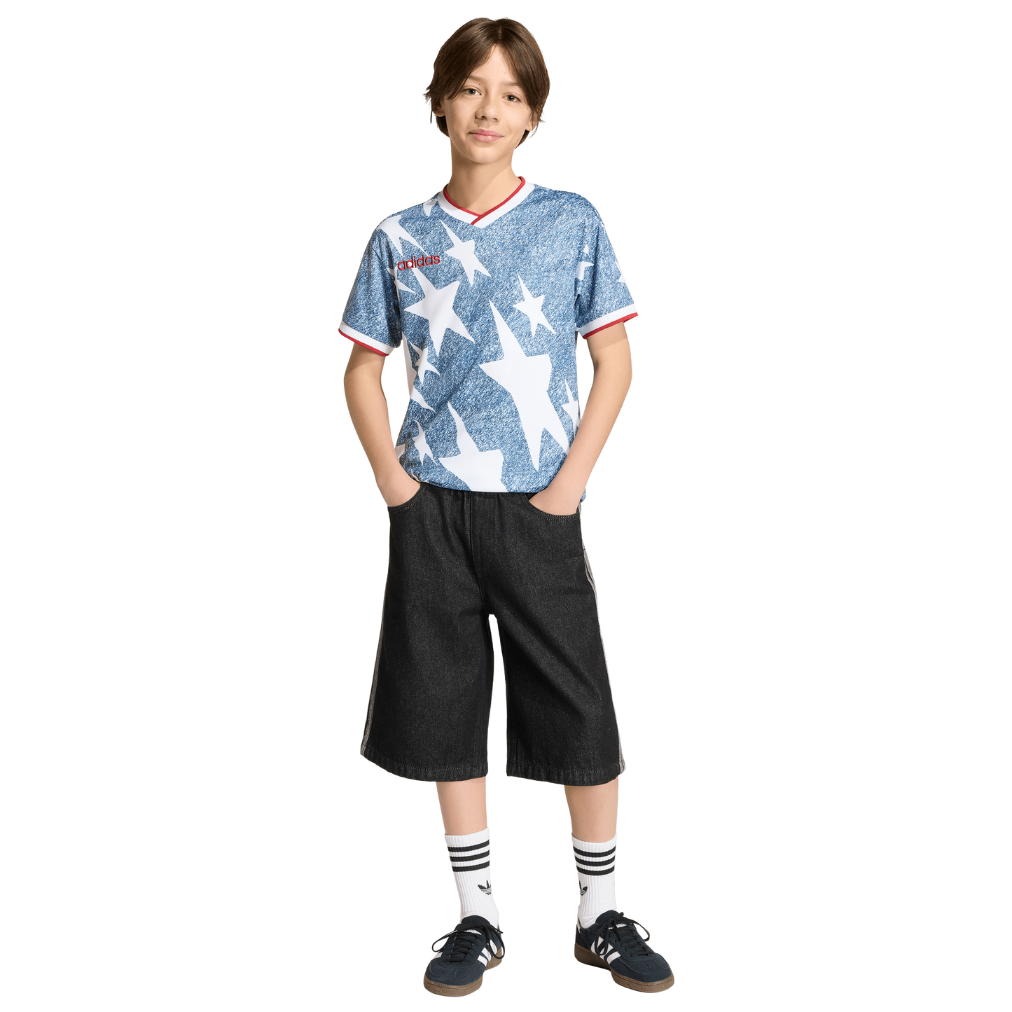 adidas Youth Denim Graphic Jersey - Denim Collection